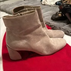 Christian Louboutin Cream Chunky Sole Boots Christian Louboutin Spike Combat Zip Up Boots Size 37/US 7  main image 3